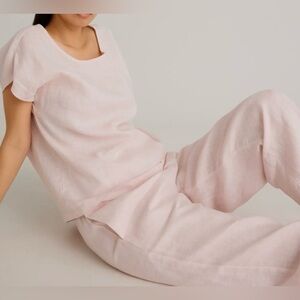 Quince linen pajama set pink L